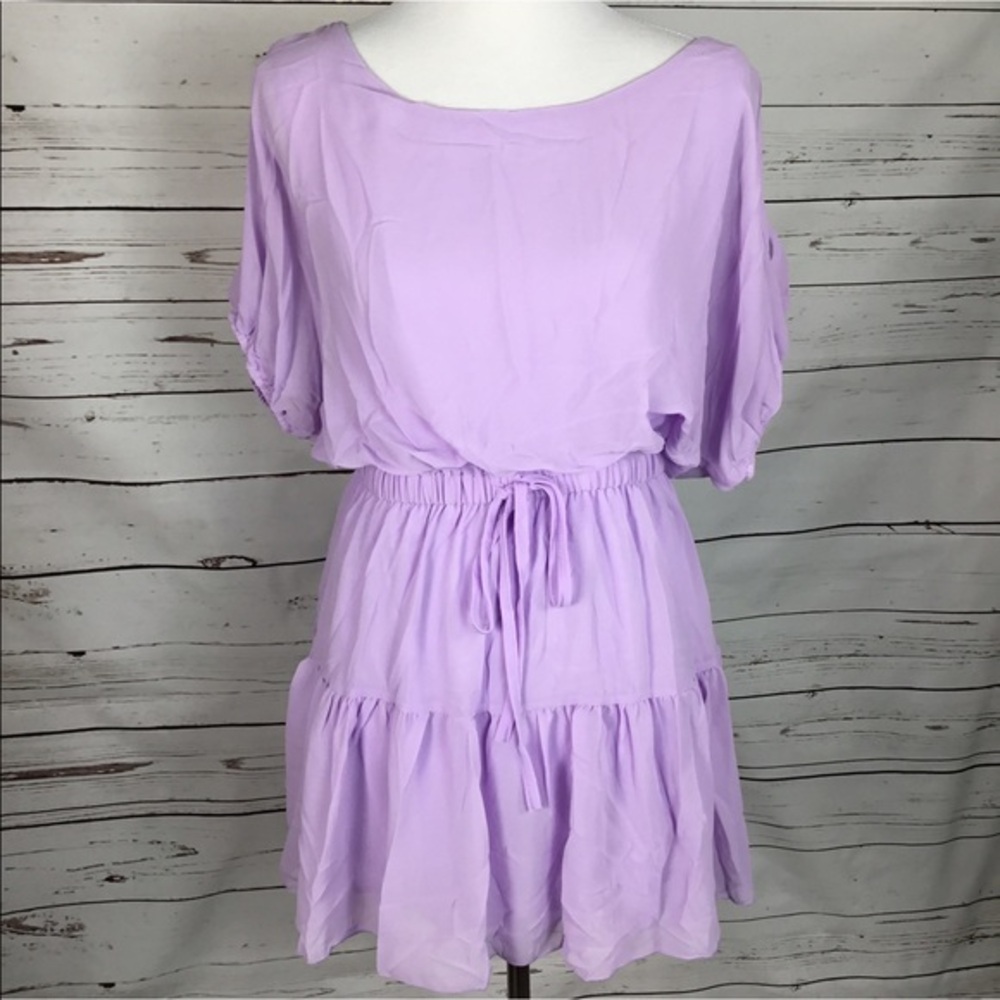NWT Giorgio Armani Sports Lavender Cold Shoulder Dress‎ Womens Size 4-6